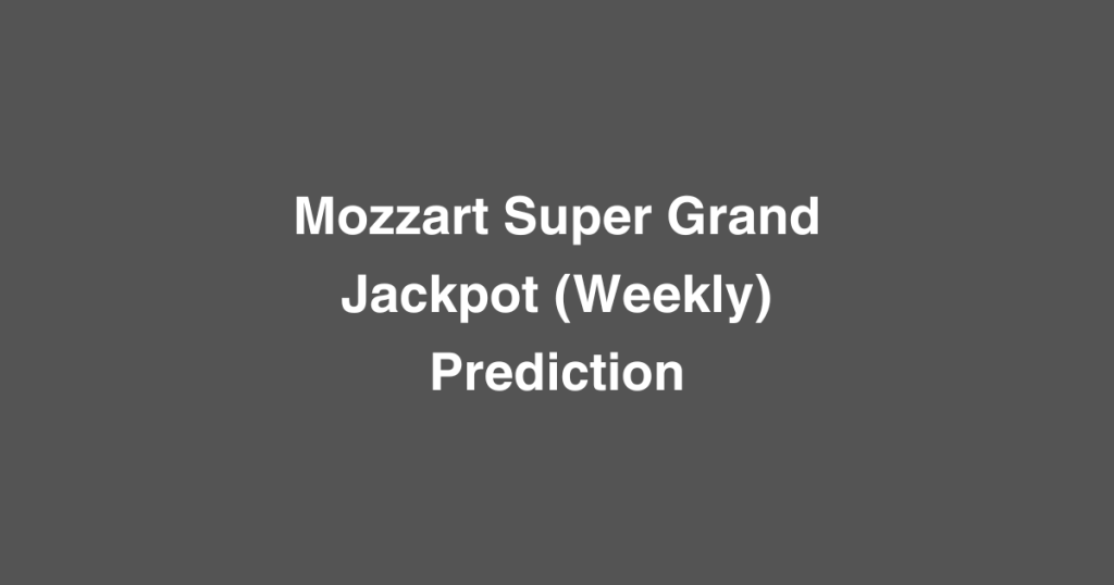 Mozzart Super Grand Jackpot